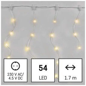 LED Vonkajšia vianočná reťaz 54xLED/8 funkcií 6,7x0,7m IP44 teplá biela