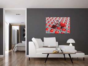 Obraz - 3D metalická abstrakcia (90x60 cm)