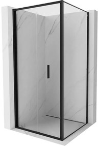 Mexen Exo, sprchovací kút so skladacími dverami 70 x 70 cm, 6mm číre sklo, čierny profil, 816-070-070-70-00