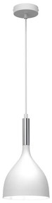 Luster na lanku NOAK 1xE27/15W/230V biela/chróm