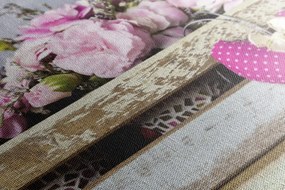 Obraz kvety karafiátu v drevenej bedničke Varianta: 60x40
