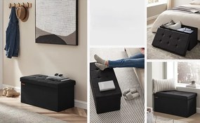 Taburet Lofe s úložným prostorem černý