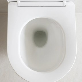 Laveo Desna Cycleon 2.0, závesná WC misa s toaletným sedadlom z duroplastu, Vortex splachovanie, biela lesklá, LAV-VMD_610S