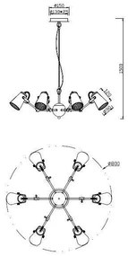 Trio - Luster na lanku EDWARD 6xE14/40W/230V