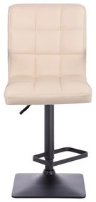 LuxuryForm DESIGN Barová stolička TOLEDO na čiernej hranatej podstave - krémová