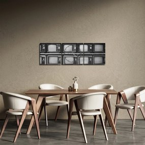 Obraz - Retro televízie (s hodinami) (90x30 cm)