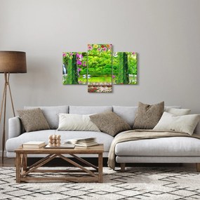 Obraz - Čarovná záhrada s labuťami (90x60 cm)
