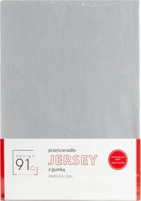 JERSEY PRESTIERADLO 90X200 CM, VÝŠKA 25 CM SIVÉ