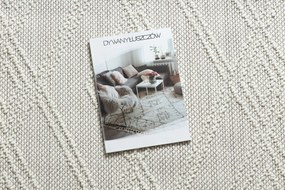 Koberec NANO EN14A Diamanty, slučkový, plocho tkaný, biely