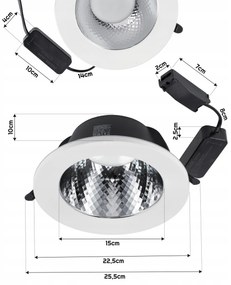 PHILIPS LED bodové svetlo okrúhle zapustené - 24W - 2400lm - 4000K - čierne