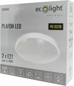 ECOLIGHT Okrúhle LED stropné svietidlo - 2xE27 - biele