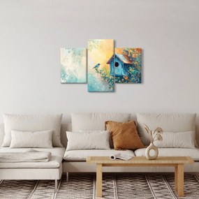 Obraz - Vtáčia búdka, akvarel (90x60 cm)