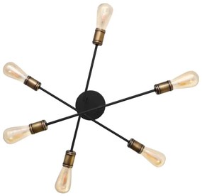 Prisadený luster CAMBRIDGE 6xE27/20W/230V čierna/zlatá