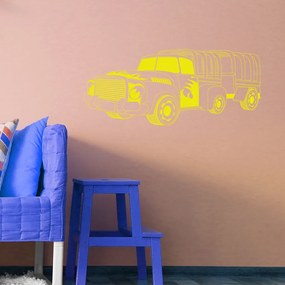 Veselá Stena Samolepka na stenu na stenu Detský nákladiačik Farba: černá
