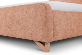 Posteľ Flamingo 180x200 cm, marhuľová štruktúrovaná tkanina