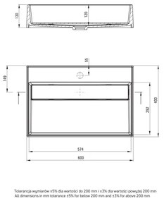 Deante CQR_AU6M - Umývadlo na dosku CORREO 40x60 cm granit/alabaster