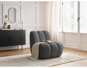 Tmavosivé kreslo z textílie buklé Janissaire – Bobochic Paris