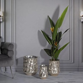 Sada 3 ks obalů na květináč Silver stříbrná