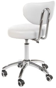 LuxuryForm DESIGN Stolička BERGAMO na strieborné podstave s kolieskami - biela