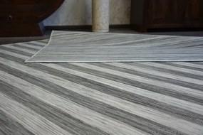 Exteriérový Obojstranný Koberec SIZAL DOUBLE 29203/092 Pásky sivý/čierny