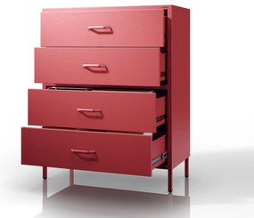 Komoda CARLA, 800 x 1015 x 400 mm, Modern: červený farba