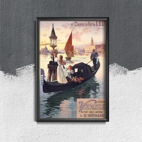 Retro plakat Plagát z Paríža a Benátok
