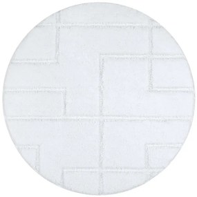 Kúpeľňový koberček SUPREME LINES línie, biely kruh
