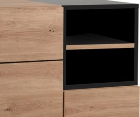 Skrinka 2-dverová Nola, dub artisan/čierna