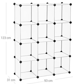 Otevřený policový regál Nerato 123 cm čirý