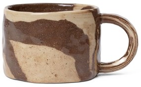 Ferm Living Keramický hrnček Ryu Sand/Brown 200 ml