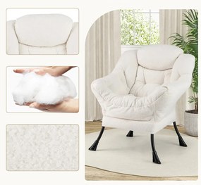 Relaxačné kreslo s podnožkou, biele