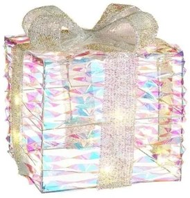 LED svetelná dekorácia Darček, napájanie: batériové, teplá biela, výška: 24 cm