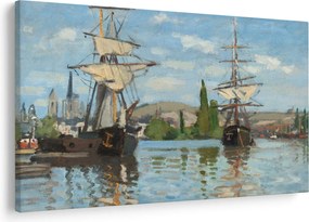 Obraz - Claude Monet, Ships Riding on the Seine at Rouen, reprodukcia (90x60 cm)