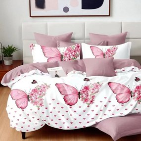 Obliečky GALENA PINK BUTTERFLIES 7-dielna sada 140x200 cm