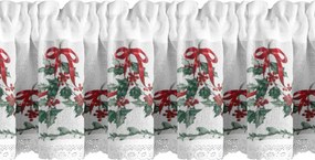 KRÁTKA VIANOČNÁ ZÁCLONA NA PÁSKE XMAS7 150X30 CM VZOROVANÁ