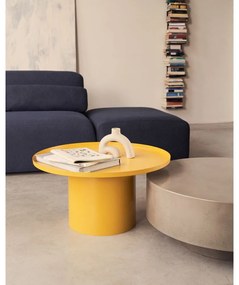 Kovový okrúhly konferenčný stolík v horčicovej farbe ø 72 cm Fleksa – Kave Home