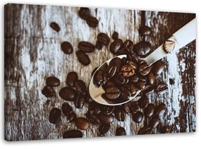 Obraz na plátně Dřevo z kávových zrn - 120x80 cm