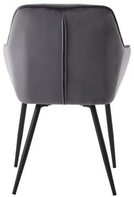 Sivé čalúnené jedálenské kreslá v súprave s podrúčkami 2 ks Nolan Square – Unique Furniture