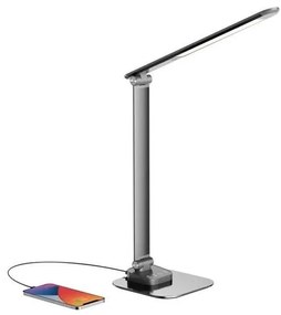 LED Stmievateľná stolná lampa s USB LED/7,5W/230V 3000K/4000K/5500K antracit