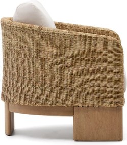 Béžové/v prírodnej farbe drevené/z umelého ratanu záhradné kreslo Xoriguer – Kave Home