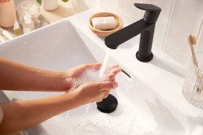Hansgrohe Rebris S, umývadlová batéria 110 s odtokovou súpravou s tiahlom, CoolStart, EcoSmart, čierna matná, HAN-72588670