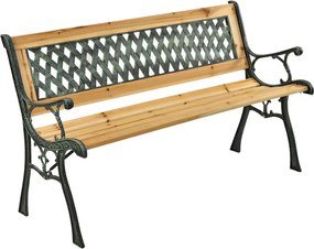 Lean Drevená záhradná lavička - kovová konštrukcia