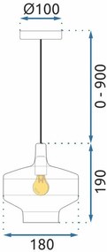 Závesná lampa La Belle VIII čierna