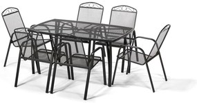 Záhradná kovová zostava Lana + 6x kovová stolička Lana steel