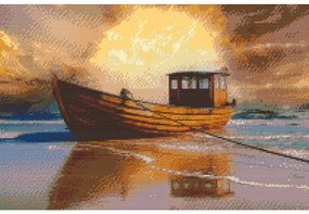 Gario Diamantové maľovanie Čln na mori 2 Rozmery: 120 x 80 cm, Rámovanie: Iba zrolované plátno, Diamanty: Okrúhle
