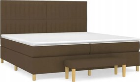 vidaXL Kontinentálna posteľ s matracom, hnedá, tkanina, 200 x 200 cm