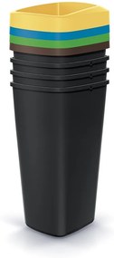 Súprava odpadkových košov COMPACTO 4x25 L čierna
