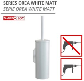 Biela samodržiaca WC kefa z nehrdzavejúcej ocele Orea – Wenko