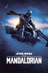 Plagát, Obraz - Star Wars: The Mandalorian - Speeder Bike 2, (61 x 91.5 cm)