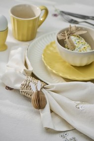 Ib Laursen Vyšívaný obrúsok Flora Snowdrop Butter Cream